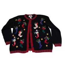 Vintage Tiara International Christmas Sweater Detailed Holiday Knit Large