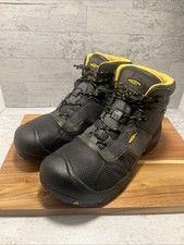 Keen Logandale Sz 13 D Waterproof Work Boots Steel Toe Black USA Made - MINT 