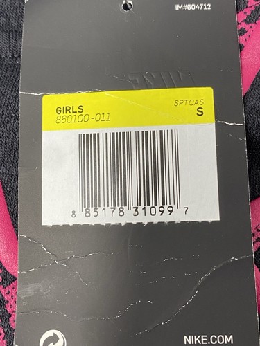 Nike 860100-011 Black Pink Graphic Girls Size S Fleece Pullover Hoodie NWT - Picture 5 of 5