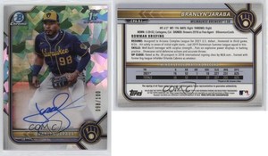 2022 Bowman Chrome Prospect Atomic Refractor /100 Branlyn Jaraba #CPA-BJ Auto