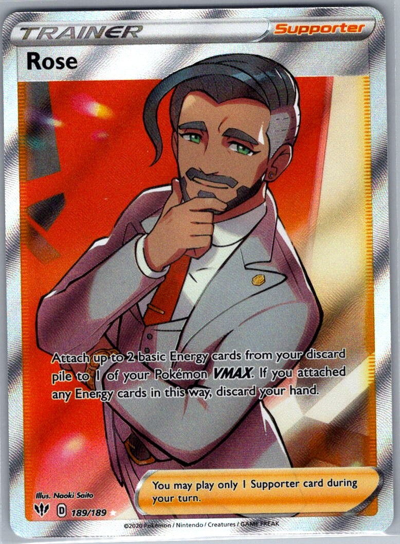 Rose (Full Art) 189/189 SWSH03: Darkness Ablaze - Pokemon Card - NM