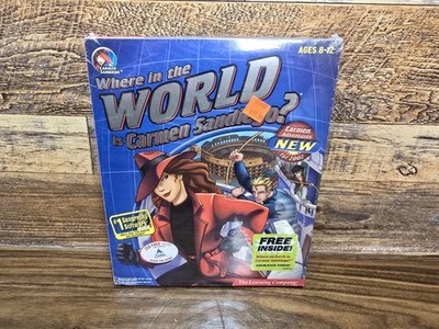 Where In The World Is Carmen Sandiego? Big Box PC Game Windows & Mac 2001 -NEW