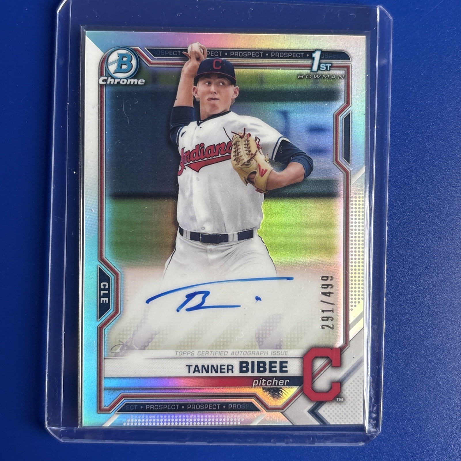 2021 Bowman Chrome Tanner Bibee 1st Auto Refractor /499 #CDA-TBI Guardians