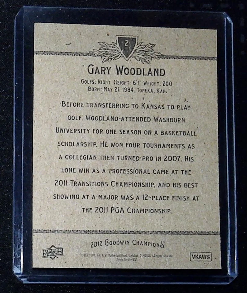 2012 Upper Deck Goodwin Champions #2 Gary Woodland - Image 2 of 2