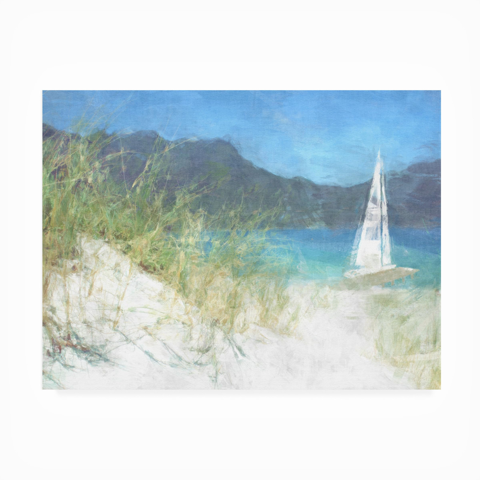 Noah Bay Yacht Waiting 18x24 Outdoor Canvas Wall Art