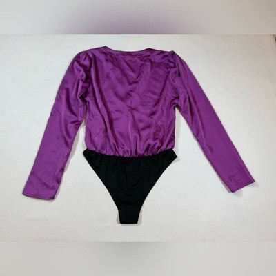 Strut and Bolt purple wrap bodysuit FLAW size small (Bin X)