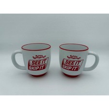 Rotten Tomatoes See It Skip It Ceramic Coffee Mugs Set of 2 Red White Promo Cups
