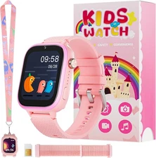 OKYUK 4G Kids Smart Watch with 15 Games Two-Way Calling SOS Button for Boys & Gi