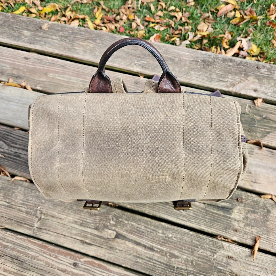 Mochila ONA Camps Bay campo bronzeado lona encerada couro acolchoado bolsa para laptop câmera - Imagem 3 de 4