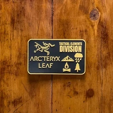 Arcteryx Leaf Hook And Loop Rubber Patch Tactical Elements Division Outdoor Hike