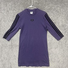 Adidas T-Shirt Dress M Purple 3-Stripes Athleisure Sporty Minimalist Streetwear