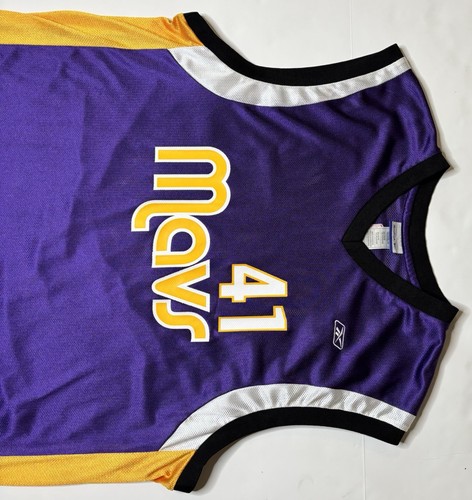 VTG Dirk Nowitzki Dallas Mavericks Lakers Jersey Purple Reebok Mens XL Mavs Rare - Picture 4 of 13