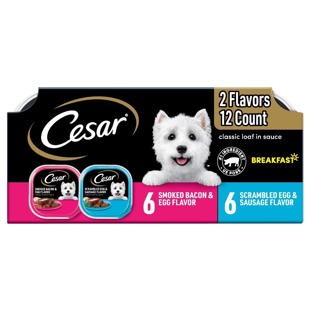 Variety Pack 12 Count Tray Breakfast Flavors For Adult Dogs