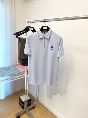 Brunello Cucinelli logo short-sleeved T-shirt jacket, men's size M