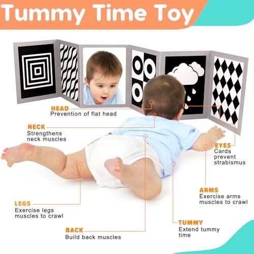 Black and White High Contrast Baby Books Flash Cards Tummy Time Mirror Toys - Picture 6 of 7