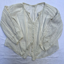Spell & The Gypsy Magnolia Peasant Blouse Small (runs Lg) Cream Cottage Romantic