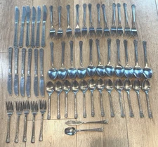 VTG Interpur Florenz Flatware Partial Service  12 Korea Floral 52 Pcs MCM