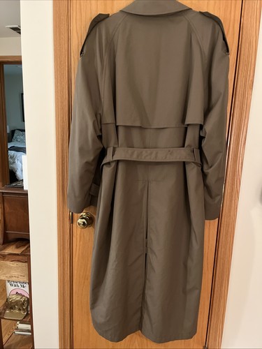 Mens 42S Christian Dior Monsieur Classic Trench Coat Brown Khaki Wool Liner Belt - Picture 8 of 15