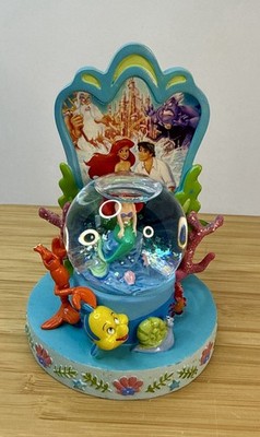 VTG Disney Parks Little Mermaid Snow Globe Mini 4.5  Original Artwork Banned