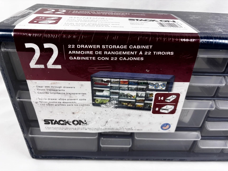 NOS Stack-On 22 Drawer Storage Cabinet DSB-22 USA Hardware Craft Organizer - Image 2 of 4