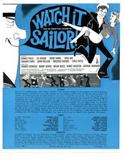 WATCH IT SAILOR 1961 Hammer BRITISH PRESS SHEET