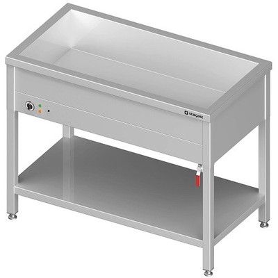 STALGAST Stalgast Edelstahl Bain-Marie Standgerät mit einem Becken, für 2x GN1/7
