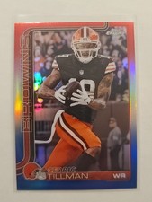 2025 Topps Chrome Football Cedric Tillman #67 Red White & Blue Refractor Browns