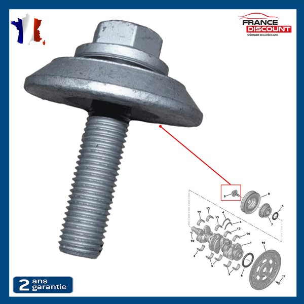 Schraube Riemenscheibe Kurbelwelle FüR Peugeot 2008 208 308 5008 508 1.5 Bluehdi-image