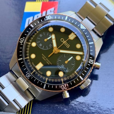 ORIS Divers Sixty Five Chronograph 43mm Automatic Steel / Bronze - Worn Twice