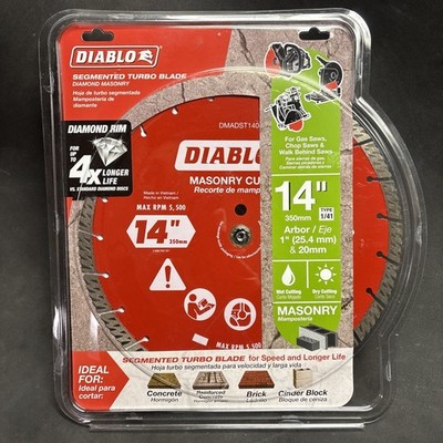 Diablo DMADST1400 14'' Diamond Segmented Turbo Cut-Off Discs for Masonry