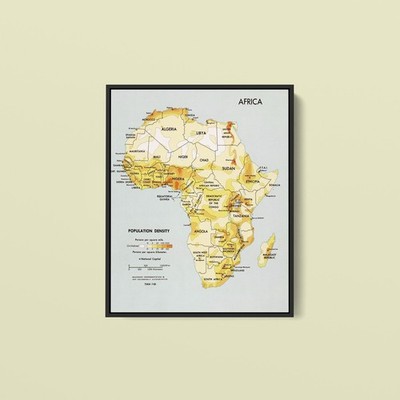 CIA - Africa Population Density - Art Print on Paper or Canvas