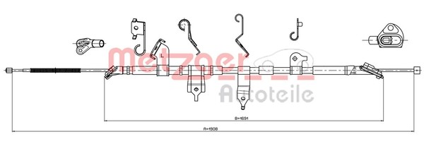 Bremsseil Seilzug Feststellbremse Metzger Autoteile 17.1569 FüR Toyota Rav 3 4WD-image