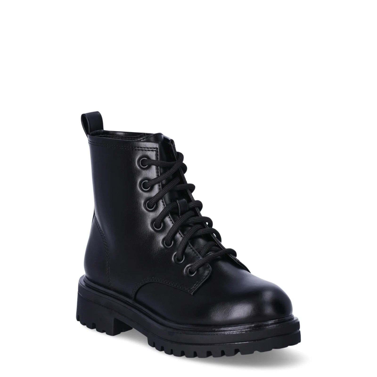 NEW 90s Y2K Style Combat Boot Side Zip Lace Up Black Youth Big Kids Girls Size 1