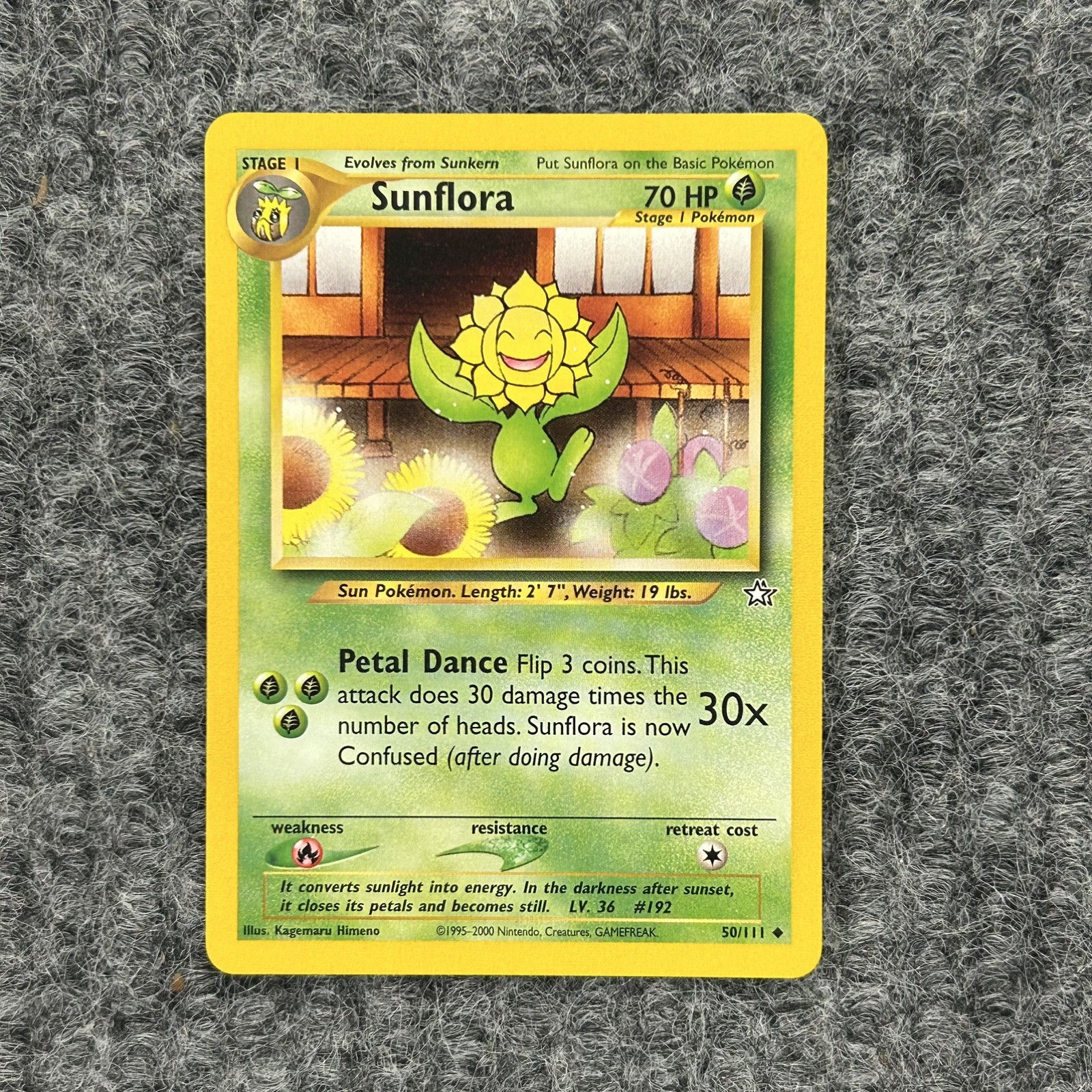 Vintage Pokemon Neo Genesis Sunflora Regular 50/111 LV36 NM