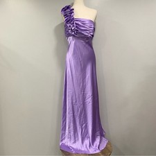 VTG JESSICA MCCLINTOCK Gunne Sax 11 Purple Satin Prom Gown One Shoulder Fairy