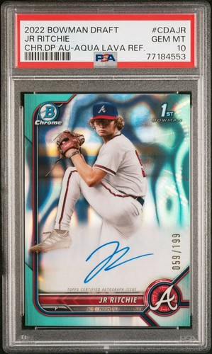 2022 Bowman Draft Chrome Aqua Lava Refr. /199 JR Ritchie Auto PSA GEM MINT 10 - Bild 1 von 3