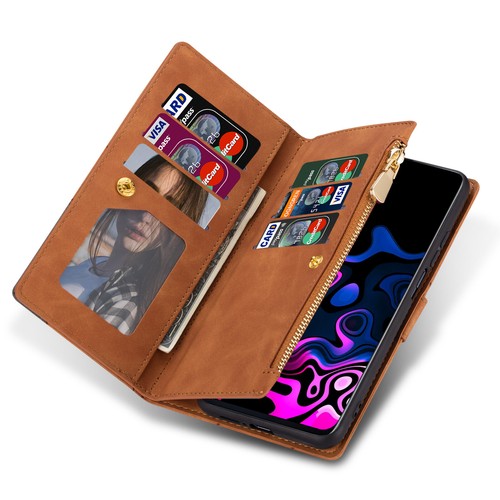 Leather Flip Stand Zipper Wallet Phone Case For Samsung Galaxy S25 S24 S23 S22 - Picture 33 of 55