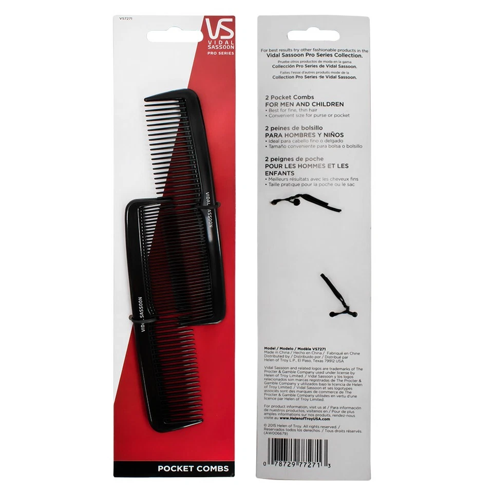 Vidal Sassoon 5-inch Pocket Combs, 2 Pack Set - Image 3 of 3
