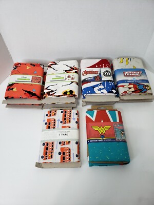 1 Yard Cotton Panels Marvel DC Disney You Pick