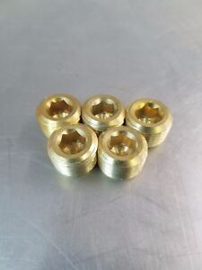 Lot of 10 pcs 1/4 MIP Brass Plug Countersunk Hex Made in USA Male NPT