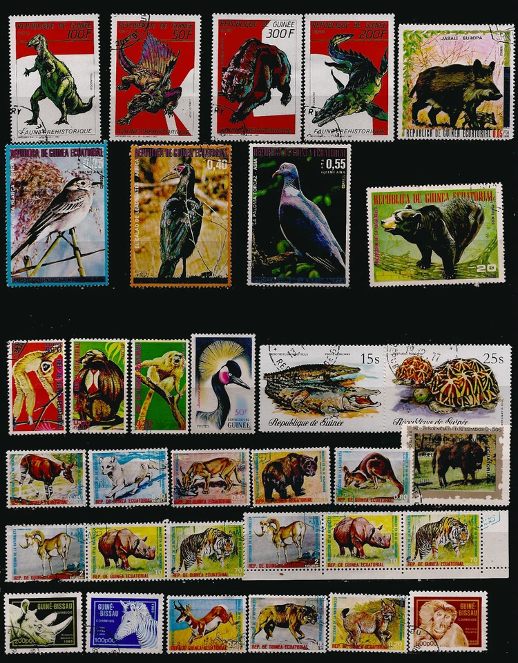 GUINEE EQUATORIAL animaux sauvages ,prehistoriques et les oiseaux F84 - Photo 1/1