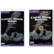 100 - BCW Silver Backing Boards  2-Mil Polypropylene Comic Book Bags Set of 100