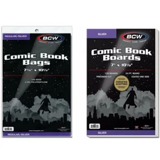 100 - BCW Silver Age  Polypropylene Comic Book Bags & Backing Boards Combo Set