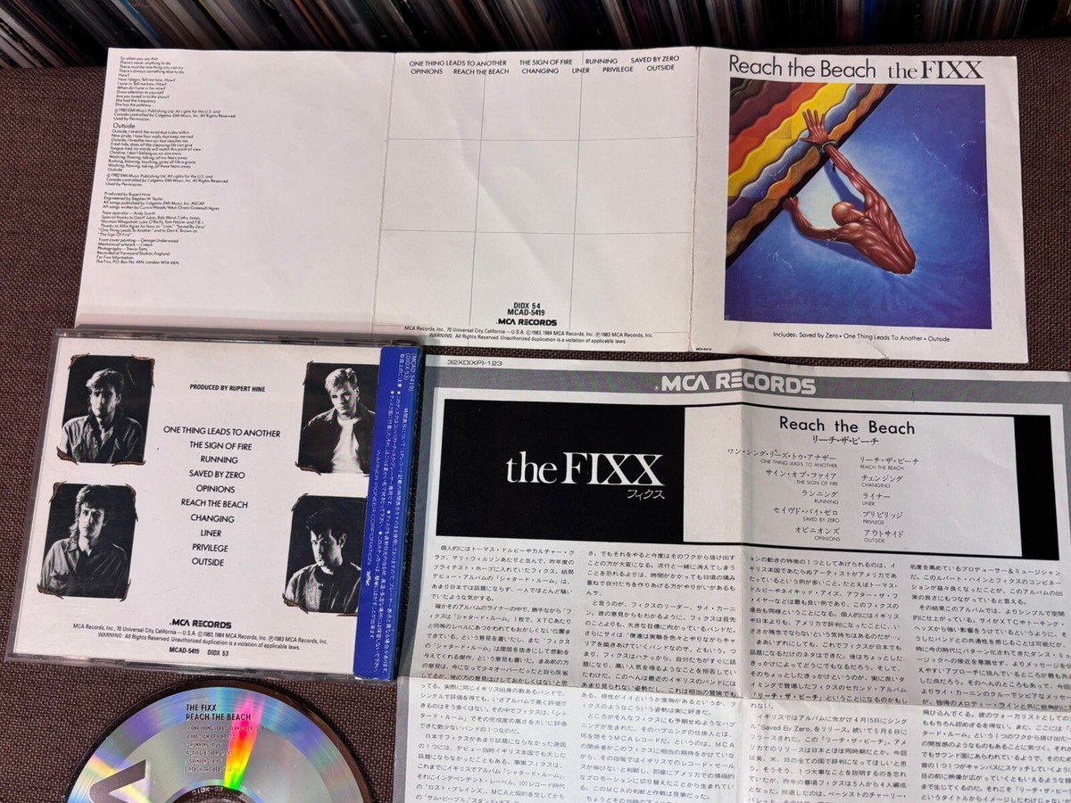 sealed！The Fixx Ink Japan CD OBI Promo THE FIXX Reach The Beach JAPAN CD 32XP-123 STICKER-OBI +INSERT