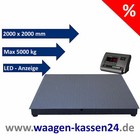 Bodenwaage 5000kg 2000 x 2000 mm Paketwaage Plattformwaage Waage Industriewaage