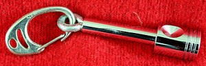 COOL Vintage 2-3/4" long Heavy Chrome Piston Key Chain - weighs 1.5 oz. - LOOK