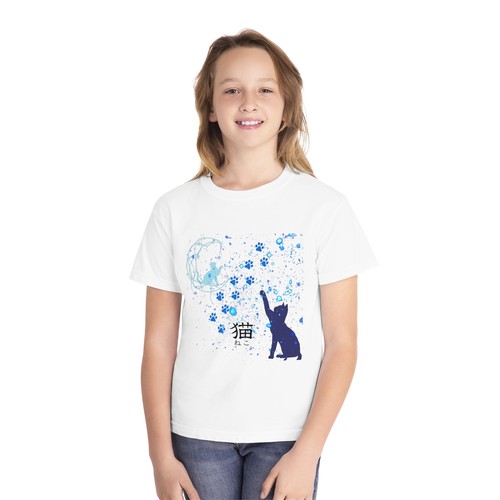 Japanese Kanji Cat Neko, Cute Cat Shirt, Kids T-Shirt, Animal Lover - Picture 4 of 13