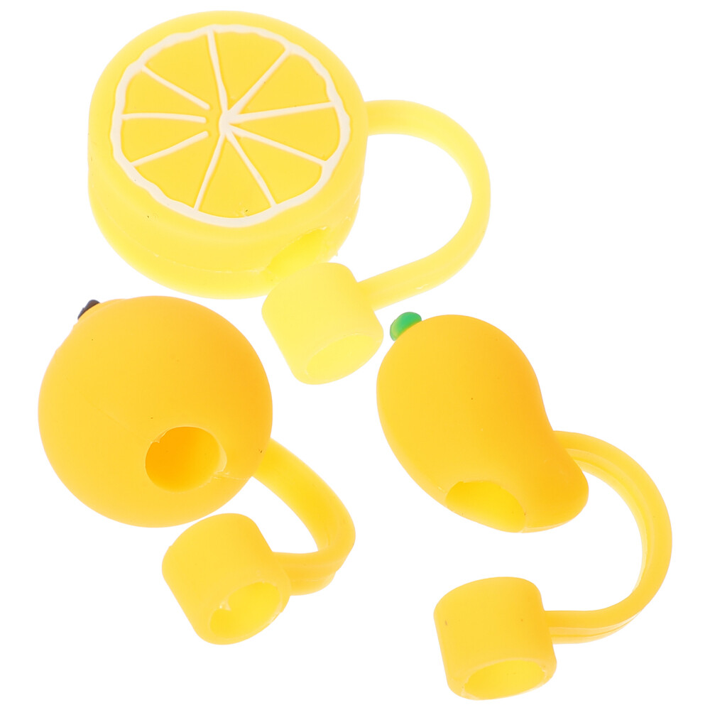 3 Pcs Reusable Soft Rubber Straw Stopper Picnic Covers Practical Accessories