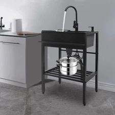 Utility Kitchen Sink Free-standing Stainless Steel Commercial Restaurant Sink US
