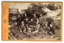 Unique Antique Cabinet Card Photo Group Men Woman Outdoor Penny Huntly Scotland